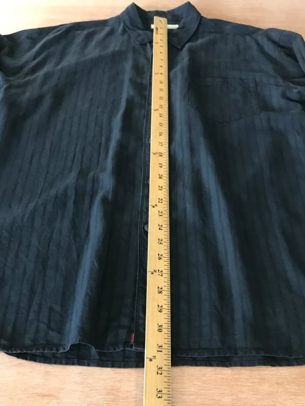 Tommy Bahama 100% Silk Shirt Men XL Black Striped Button Down Long Sleeve 19935